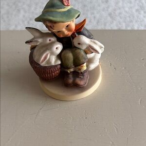 Whimsical Child and Rabbit Figurine